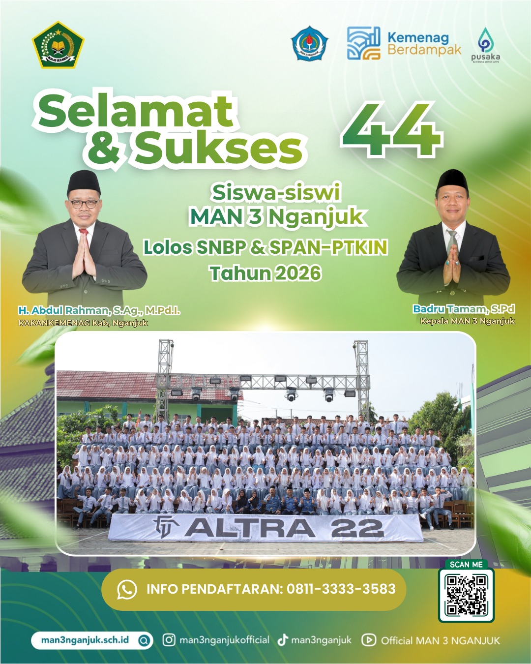 Selamat dan Sukses yang lolos SNBP dan SPAN-PTKIN Tahun 2026