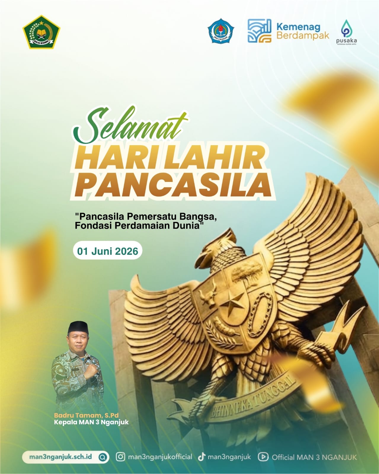 Sambut Hari Lahir Pancasila 2026, MAN 3 Nganjuk Tegaskan Peran Pancasila sebagai Pemersatu Bangsa dan Fondasi Perdamaian Dunia