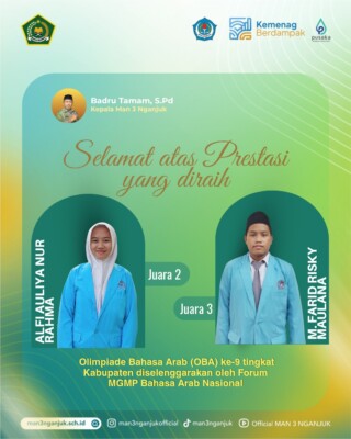 Siswa-Siswi MAN 3 Nganjuk Raih Prestasi Gemilang di Olimpiade Bahasa Arab (OBA) Ke-9