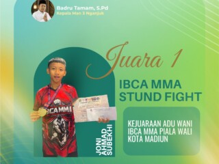 Siswa MAN 3 Nganjuk Raih Juara 1 Kejuaraan IBCA MMA Stand Fight Piala Wali Kota Madiun