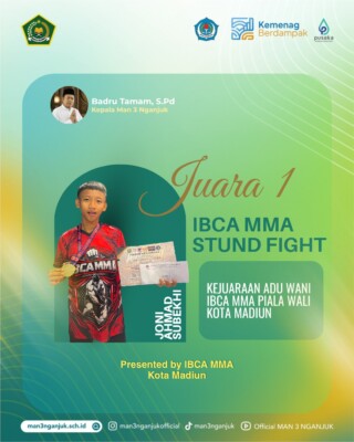 Siswa MAN 3 Nganjuk Raih Juara 1 Kejuaraan IBCA MMA Stand Fight Piala Wali Kota Madiun