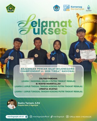 Siswa MAN 3 Nganjuk Raih Prestasi Gemilang di Kejuaraan Pencak Silat Bojonegoro Championship II 2026 Tingkat Nasional