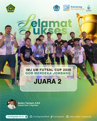 Sabet Juara 2 di IMJ UM Futsal Cup 2026, Tim Futsal MAN 3 Nganjuk Harumkan Nama Madrasah